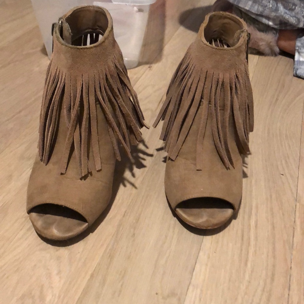 Tassle peep toe bootie